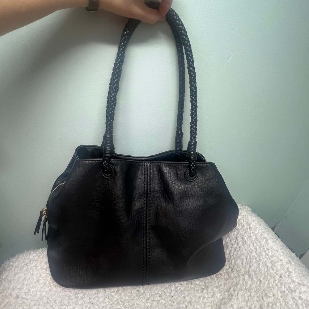 Sasha + Sofi Iris Vegan Leather Satchel Crossbody Bag Blue